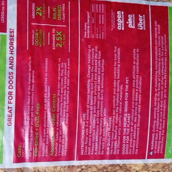 New! PETS PICK Red Cedar Bedding 41 Liters / Odor Control. - Picture 8 of 9